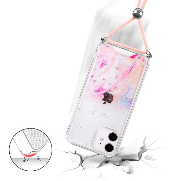 Pink Swirl Glitter Case for iPhone 12 Mini - Picture 2 of 6